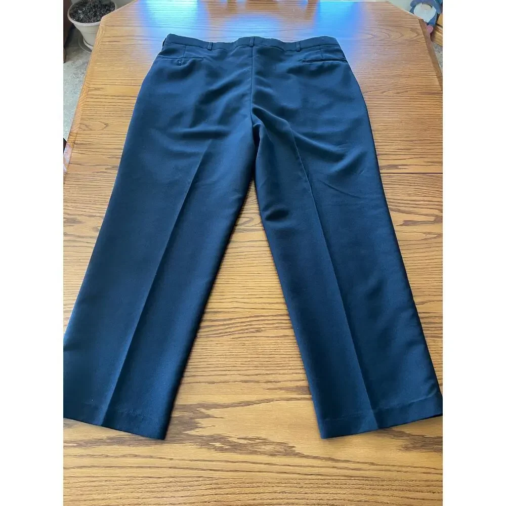 Men's 44 x 30 pleated black dress pants